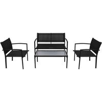 Set da Pranzo da Giardino 4 pz in Textilene Nero cod mxl 43147