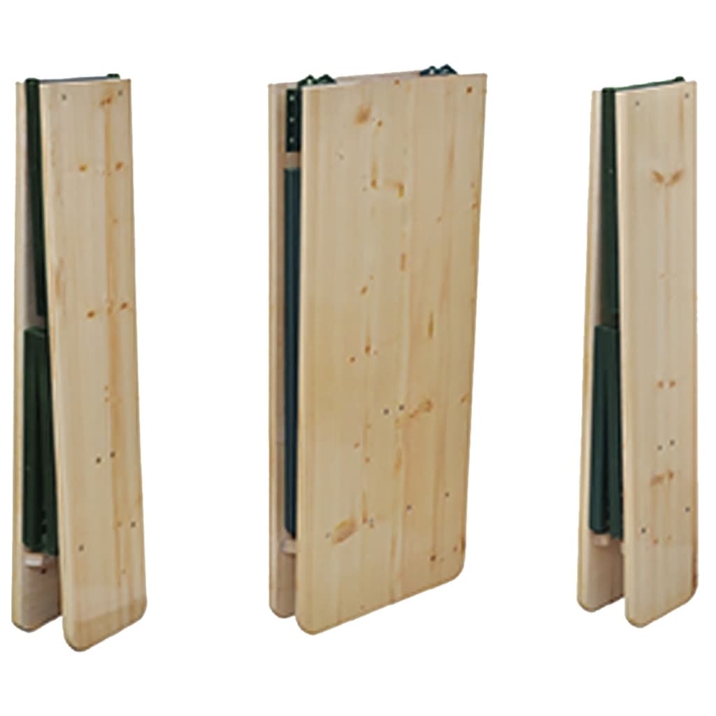 Tavolo da Birreria Pieghevole 2 Panche 220 cm Legno di Abete 42207