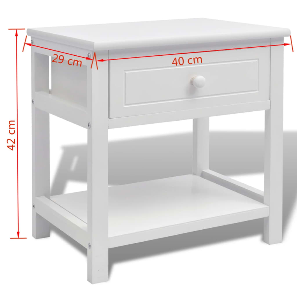 Comodini 2 pezzi Bianchi in Legno 242871