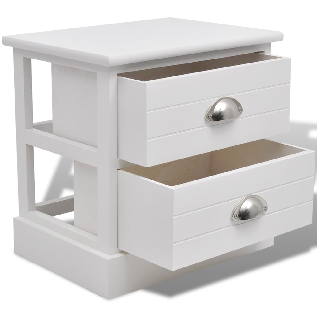 Comodini In Stile Francese 2 Pezzi Bianco 242887