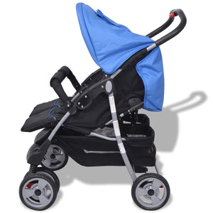 Passeggino Gemellare in Acciaio Blu e Nero cod mxl 69369