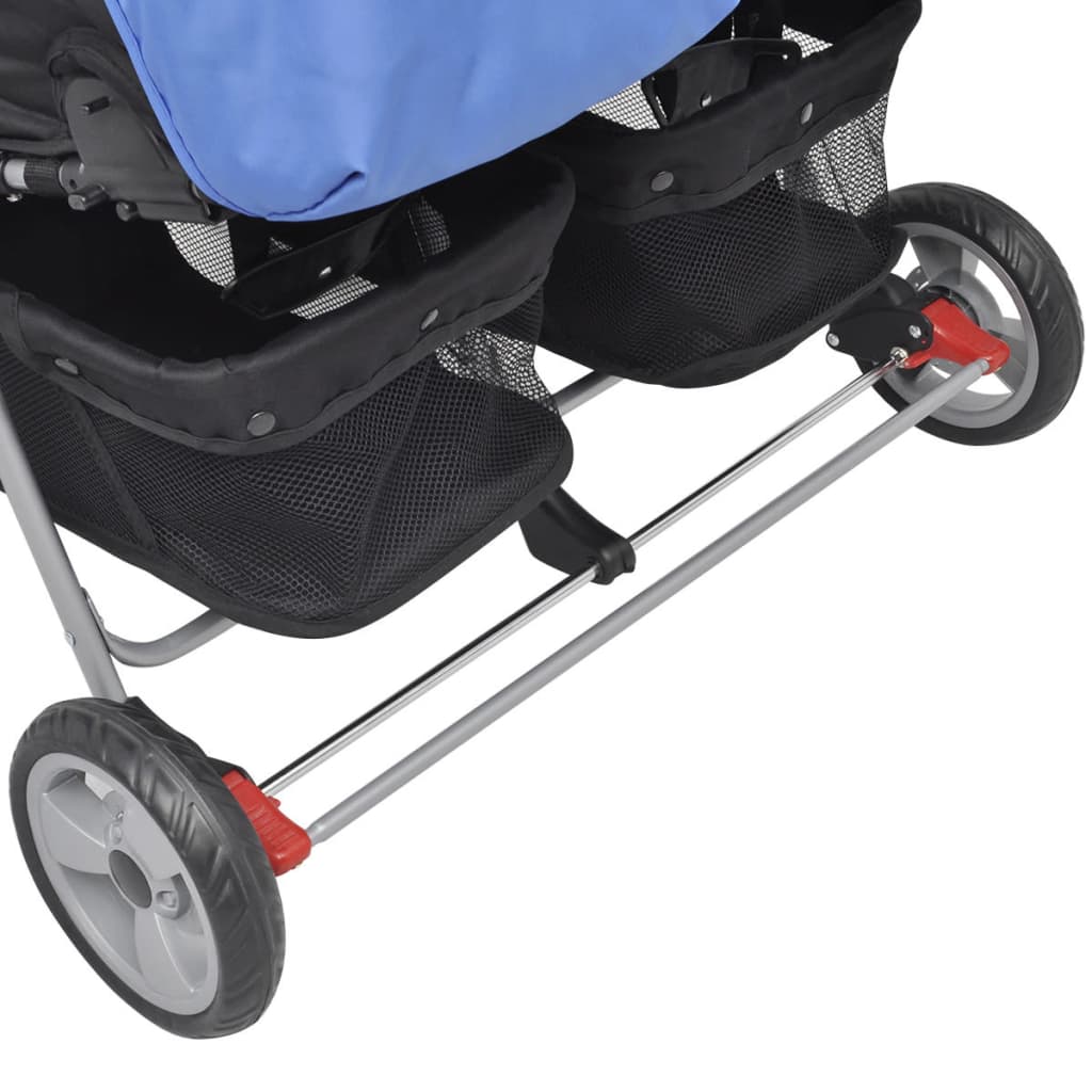 Passeggino Gemellare in Acciaio Blu e Nero cod mxl 69369