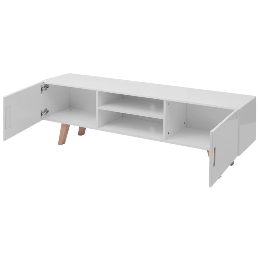 Supporto TV in MDF 150x35x48,5 cm Lucido Bianco cod mxl 18600