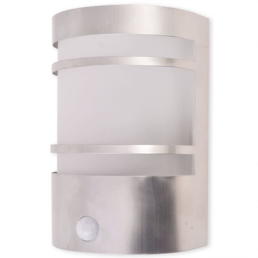 Luce da parete per esterno in acciaio inox con sensorecod mxl 129482