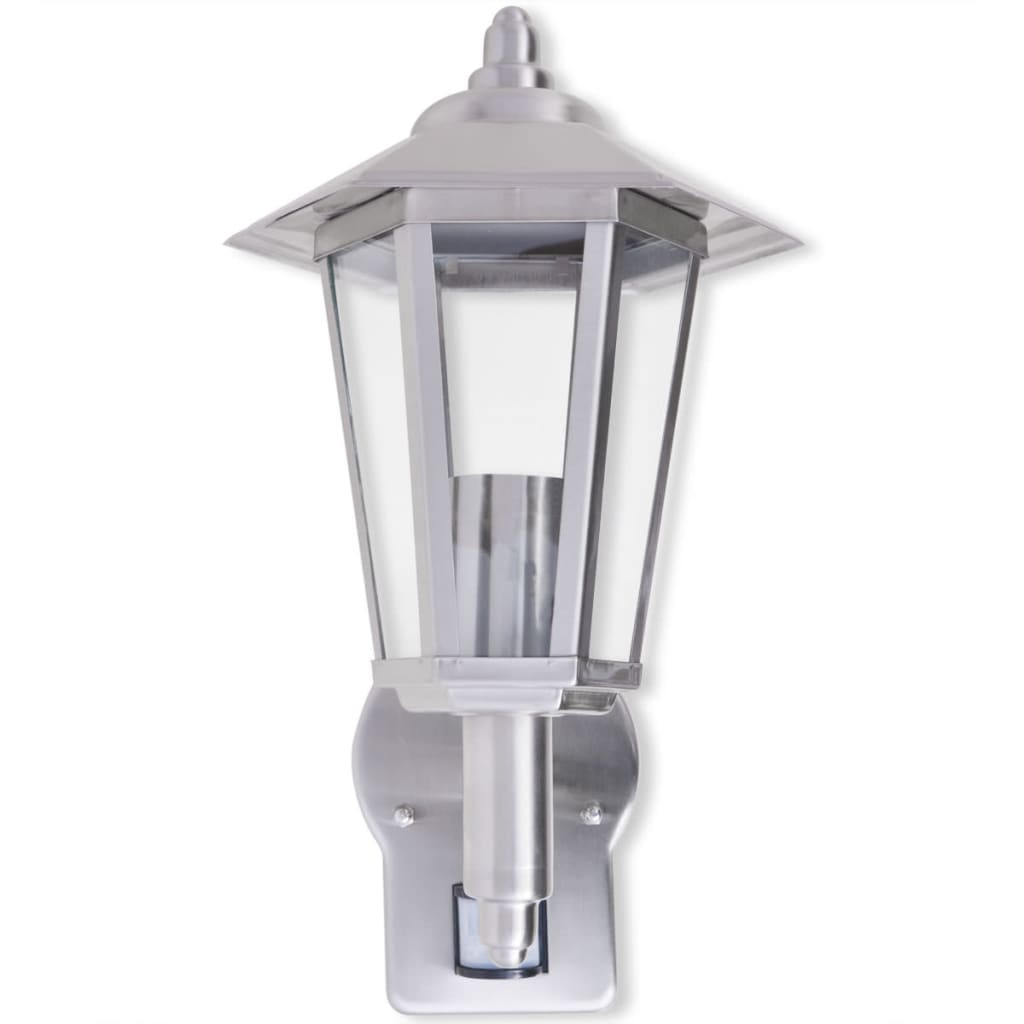 Lampada da parete per esterno con sensore in acciaio inox 42223