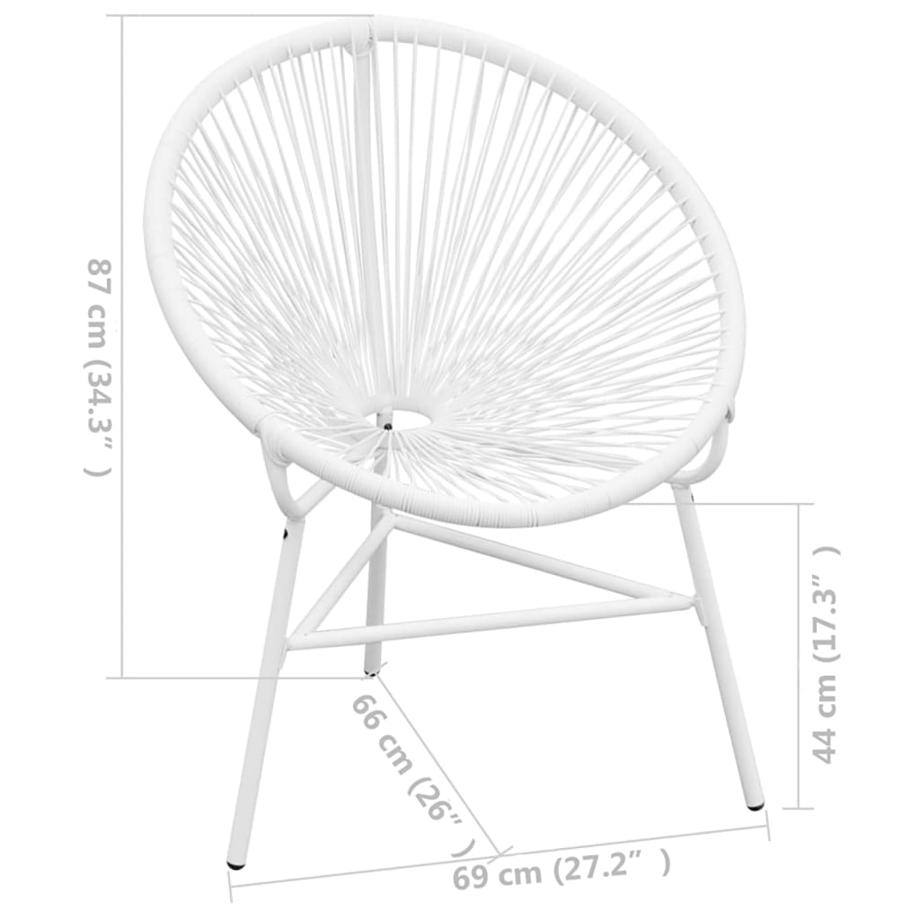 Sedia da Giardino Acapulco in Polyrattan Bianco cod mxl 20856