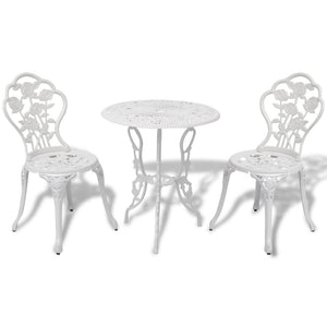 Set da Bistrot 3 pz in Alluminio Pressofuso Bianco cod mxl 43215