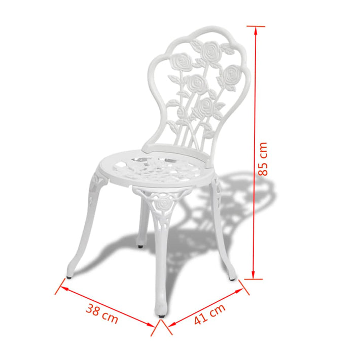 Set da Bistrot 3 pz in Alluminio Pressofuso Bianco cod mxl 43215