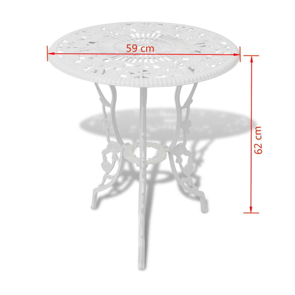 Set da Bistrot 3 pz in Alluminio Pressofuso Bianco cod mxl 43215