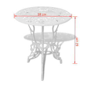 Set da Bistrot 3 pz in Alluminio Pressofuso Bianco cod mxl 43215