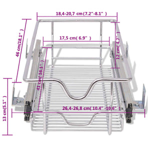 Cestelli a Rete Scorrevoli 2 pz Argento 300 mm