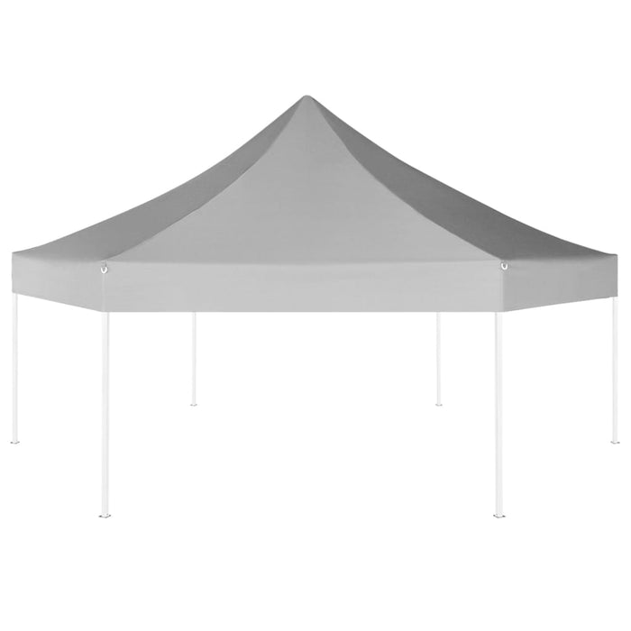 Gazebo Pieghevole Esagonale Pop-Up Grigio 3,6x3,1 m cod mxl 66343