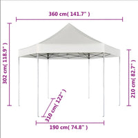 Gazebo Pieghevole Esagonale Pop-Up Grigio 3,6x3,1 m cod mxl 66343