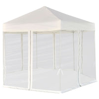 Gazebo Esagonale Pop-Up con 6 Pareti Bianco Crema 3,6x3,1 m 42109