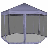 Gazebo Esagonale Pop-Up con 6 Pareti Blu Scuro 3,6x3,1 m 42110