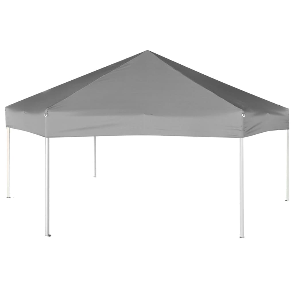 Gazebo Esagonale Pop-Up con 6 Pareti Grigio 3,6x3,1 m 42111