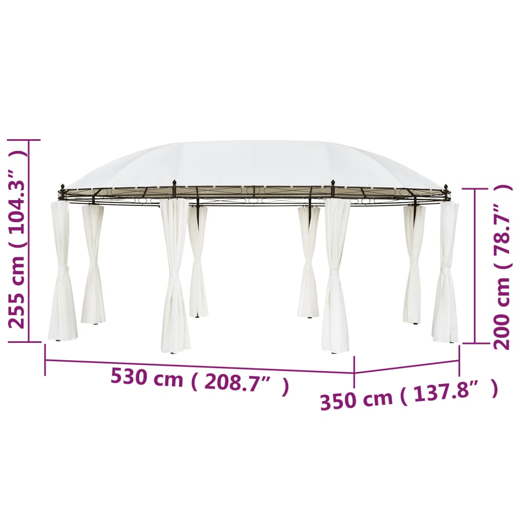 Gazebo Bianco Crema 530x350x265 cm 42138