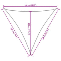 Parasole a Vela Oxford Triangolare 3,6x3,6x3,6 m Crema 42300