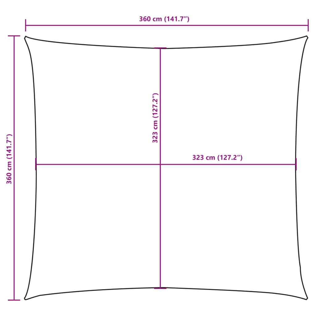 Parasole a Vela Oxford Quadrato 3,6x3,6 m Antracite 42302