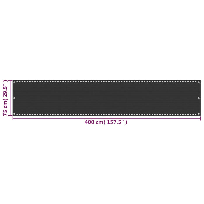 Paravento da Balcone HDPE 75x400 cm Antracite cod mxl 19401