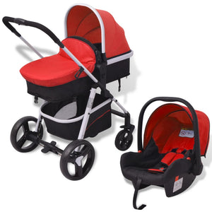 Passeggino 3 in 1 in Alluminio Rosso e Nero cod 11876