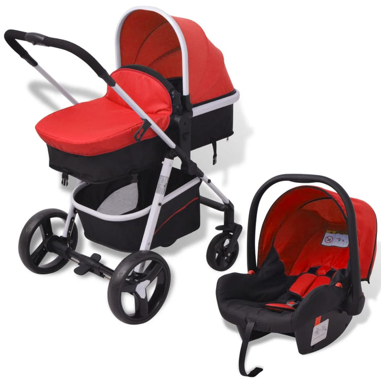 Passeggino 3 in 1 in Alluminio Rosso e Nero cod 11876