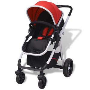 Passeggino 3 in 1 in Alluminio Rosso e Nero cod 11876