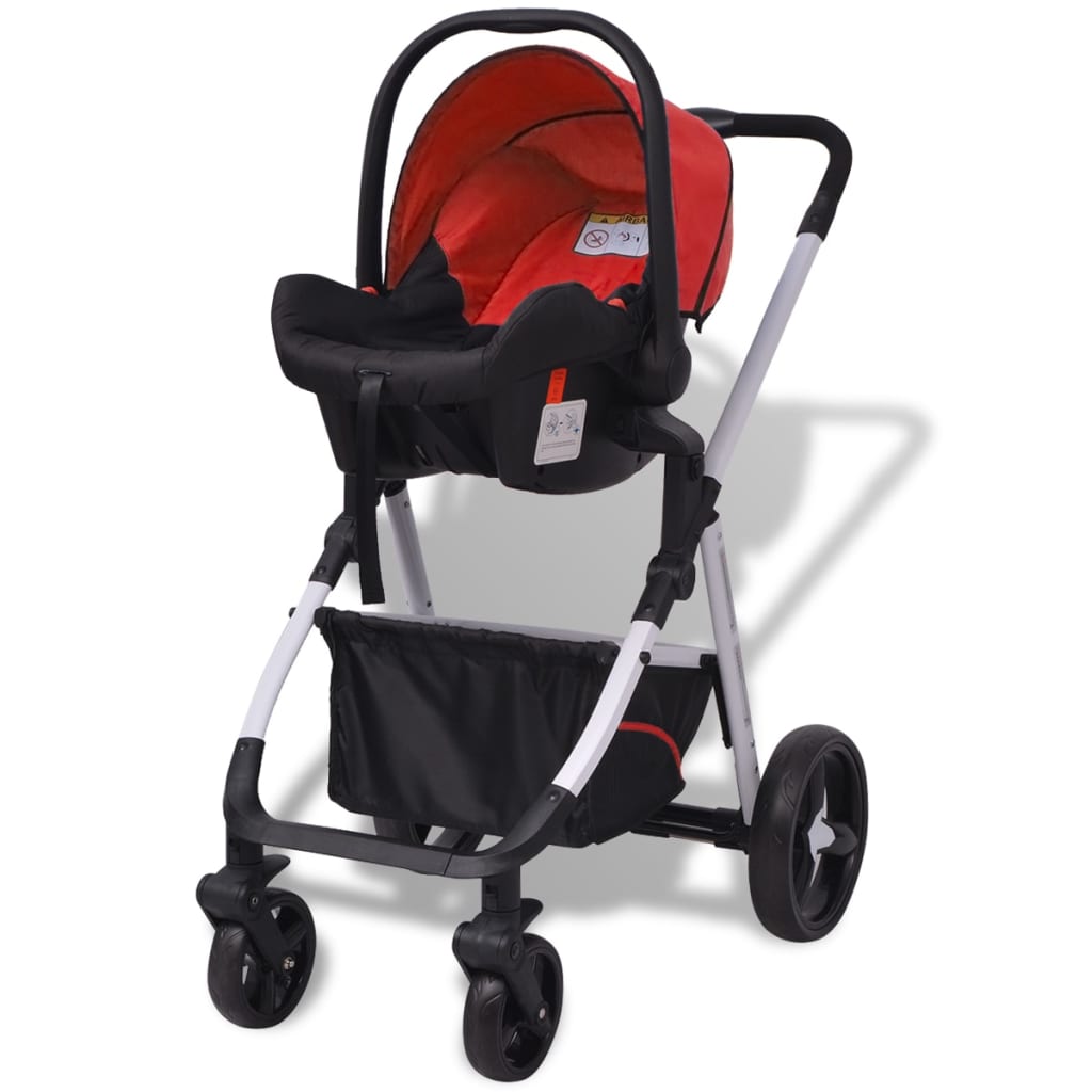 Passeggino 3 in 1 in Alluminio Rosso e Nero cod 11876