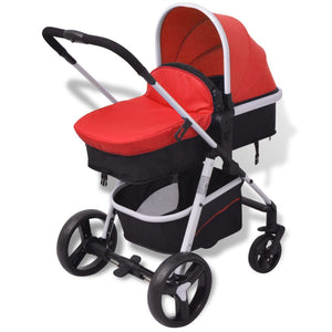 Passeggino 3 in 1 in Alluminio Rosso e Nero cod 11876