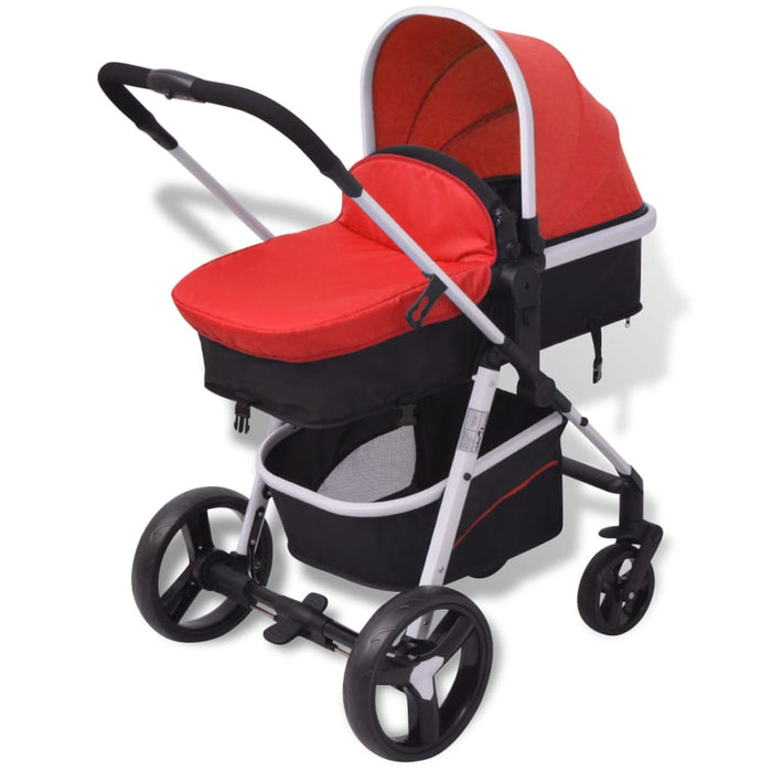 Passeggino 3 in 1 in Alluminio Rosso e Nero cod 11876