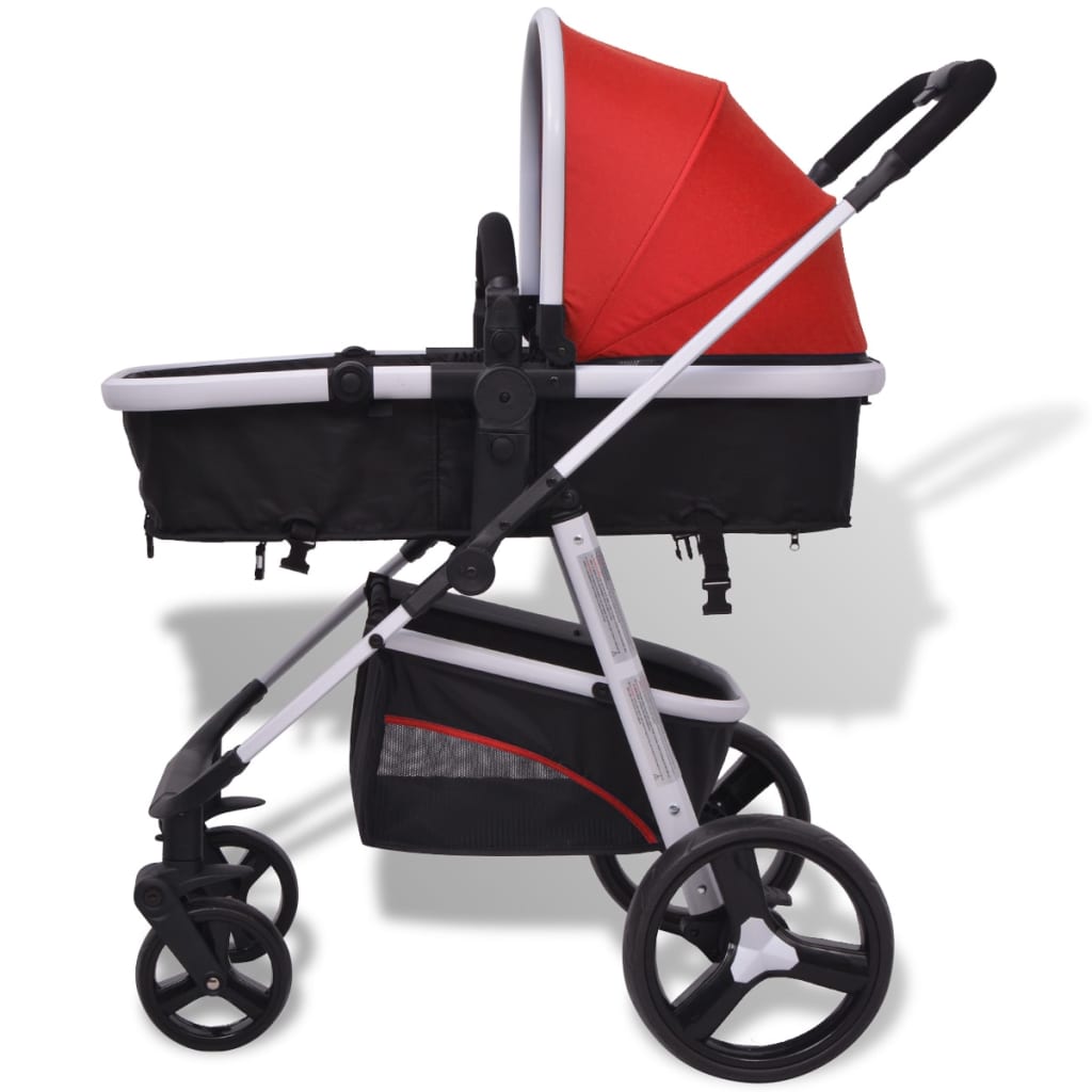 Passeggino 3 in 1 in Alluminio Rosso e Nero cod 11876