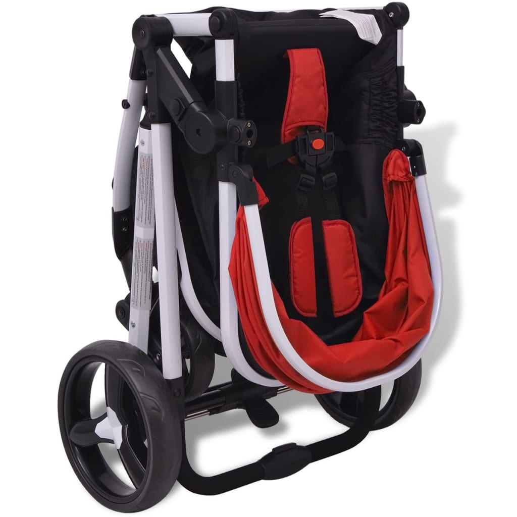 Passeggino 3 in 1 in Alluminio Rosso e Nero cod 11876