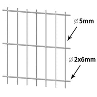 Pannello di Recinzione 2D 2,008x0,83 m Argento