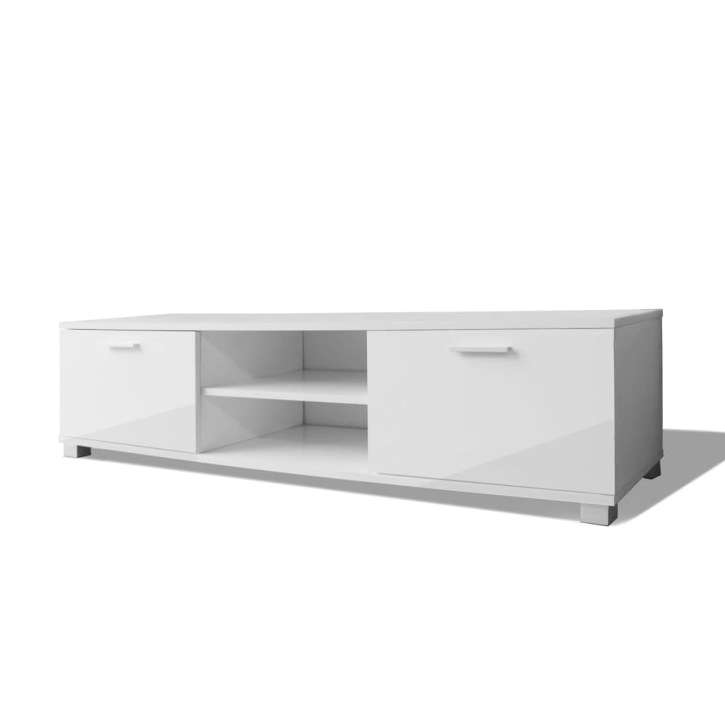 Mobile TV Bianco Laccato Lucido 120x40,3x34,7 cm