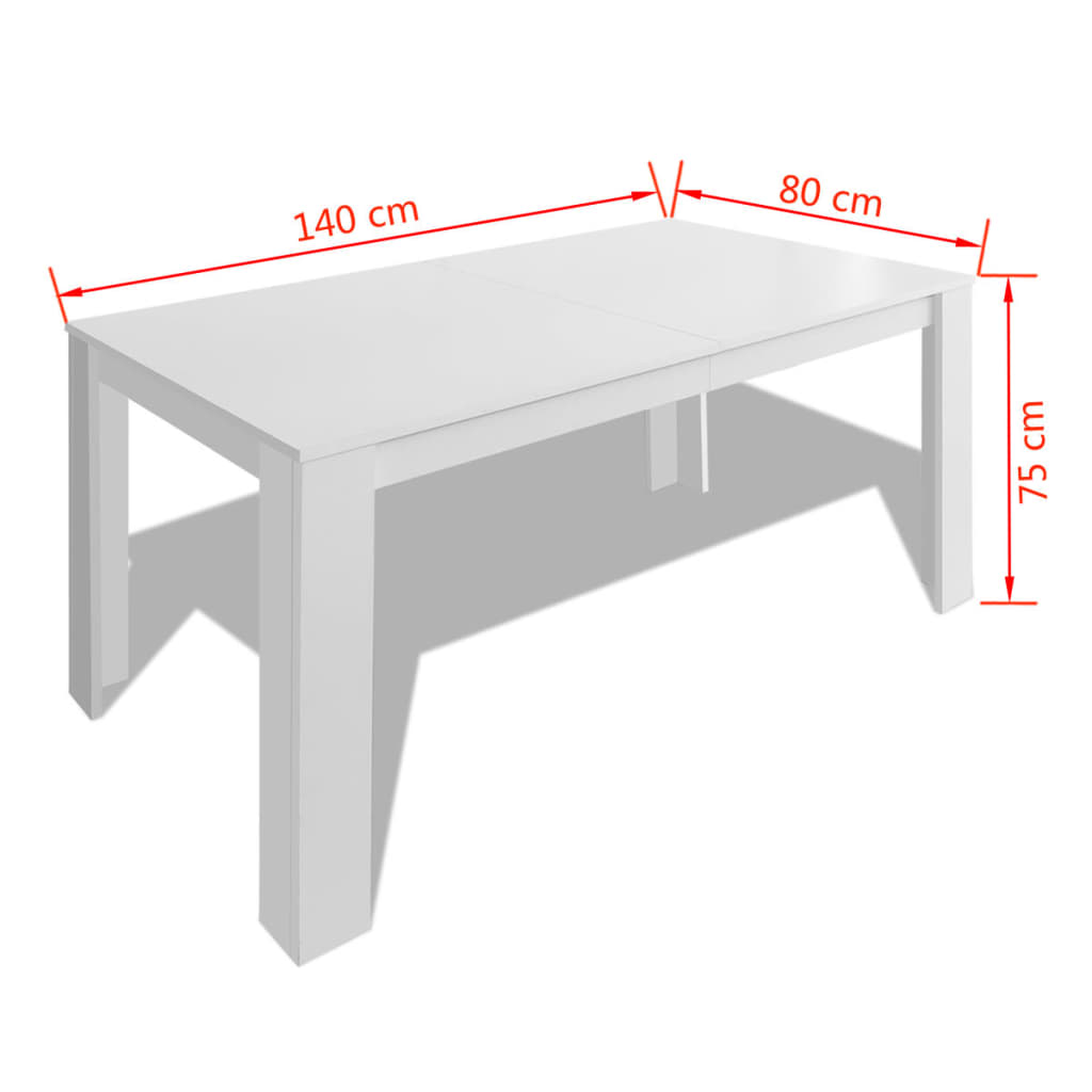 Tavolo da Pranzo 140x80x75 cm Bianco