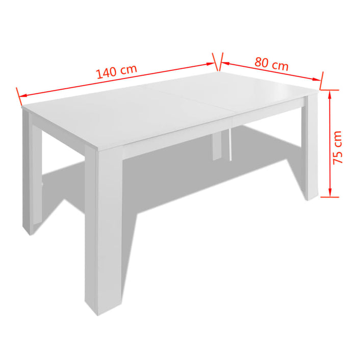 Tavolo da Pranzo 140x80x75 cm Bianco