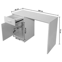 Scrivania con Cassetti e Anta Bianca 100x40x73 cm 243058