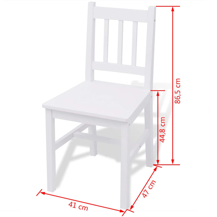 Set da Pranzo 5 pz in Legno di Pino Bianco