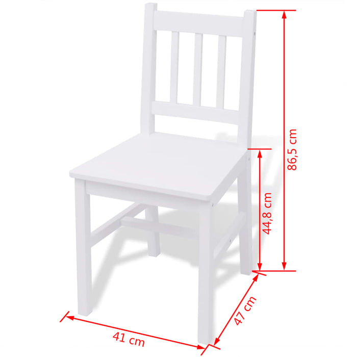 Set da Pranzo 7 pz in Legno di Pino Bianco