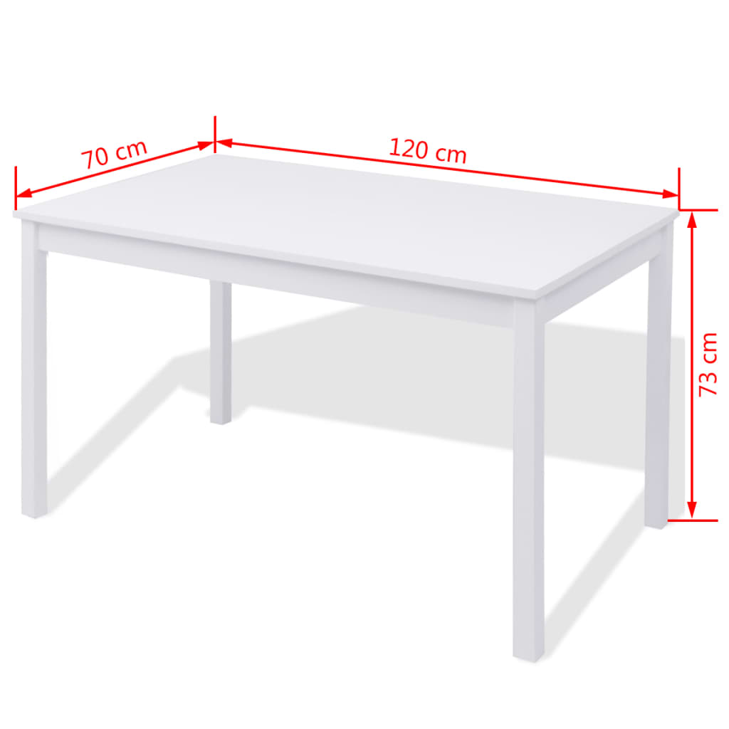 Set da Pranzo 7 pz in Legno di Pino Bianco