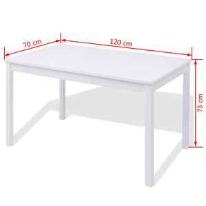 Set da Pranzo 7 pz in Legno di Pino Bianco