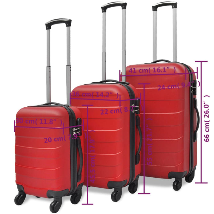 Set Trolley 3 pz Rosso cod mxl 40082