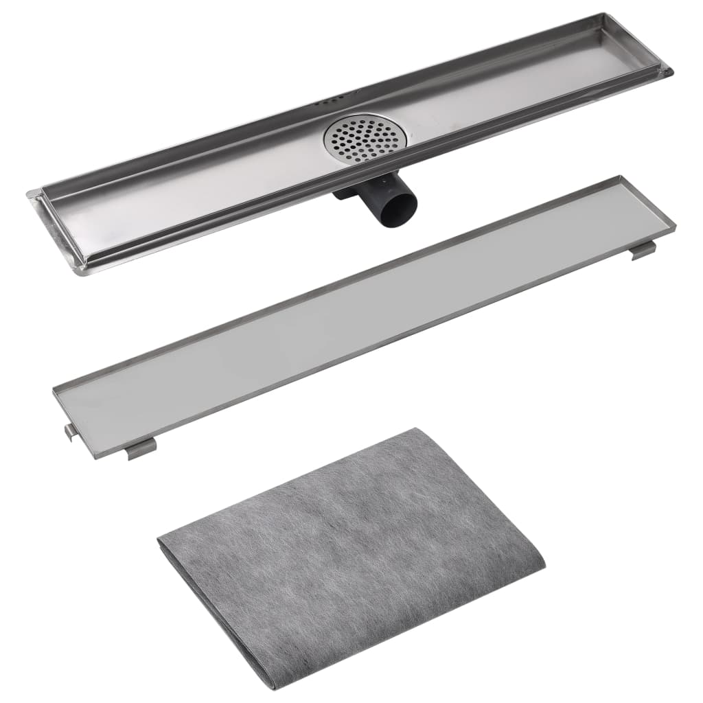 Canaletta di Drenaggio per Doccia 730x140 mm Acciaio Inox cod mxl 44607