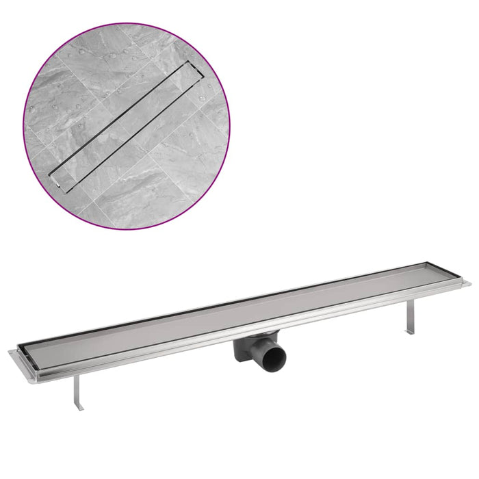 Canaletta di Drenaggio Lineare per Doccia 830x140 mm Acciaio Inox cod mxl 46424