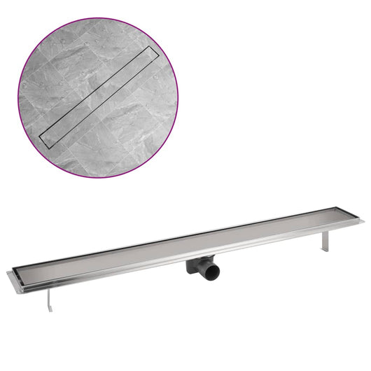 Canaletta Drenaggio per Doccia Doppia 1030x140 mm Acciaio Inox 142176