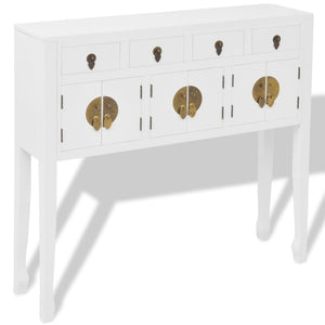 Credenza in Stile Cinese in Legno Massello Bianca 242647