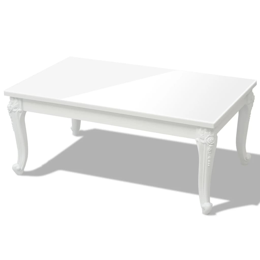 Tavolino da Salotto 100x60x42 cm Bianco Lucido  cod mxl 11840