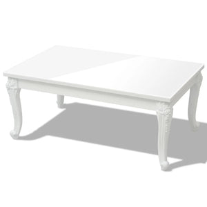 Tavolino da Salotto 100x60x42 cm Bianco Lucido