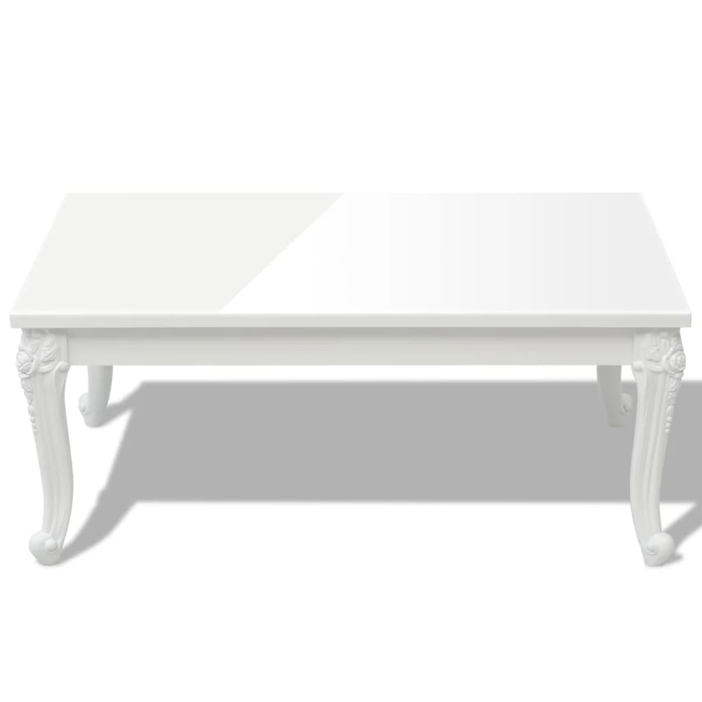 Tavolino da Salotto 100x60x42 cm Bianco Lucido