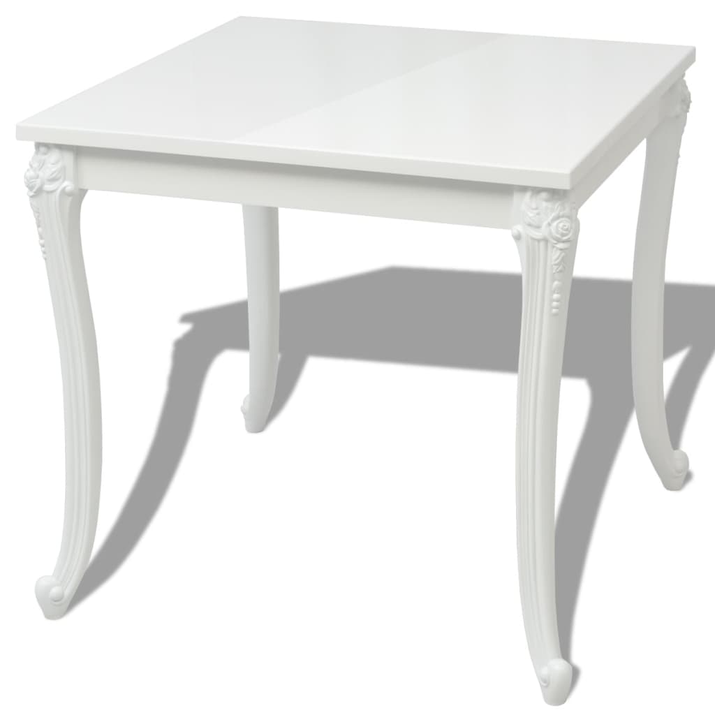 Tavolo da Pranzo 80x80x76 cm Bianco Lucido cod mxl 7094